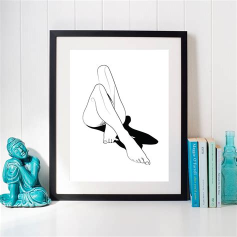 Legs Line Art Print Single Line Art Woman Body Body Etsy