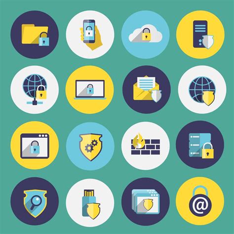 Information Technology Security Icons Set 435494 Vector Art At Vecteezy