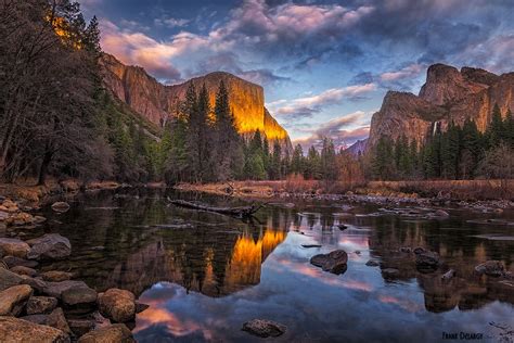 Valley Sunset Sunset Yosemite Nature Photography