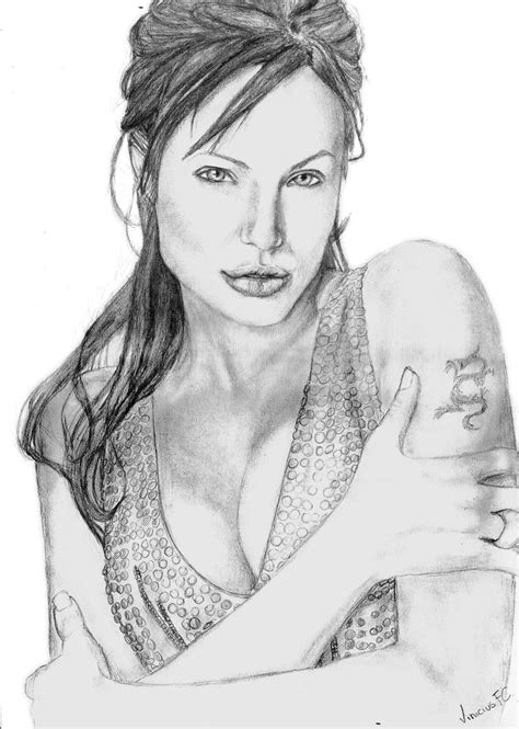 Angelina Jolie Drawing By Viniciusfc On Deviantart