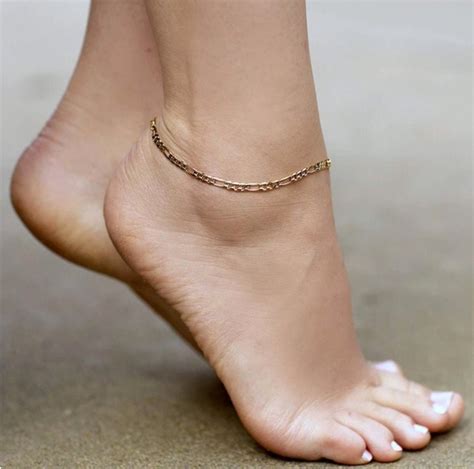 Figaro Anklet 18k Gold Filled Chain Anklet Gold Figaro Etsy