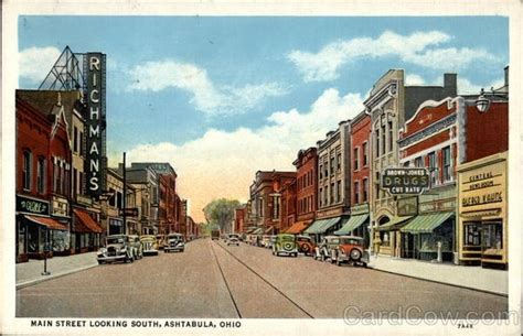 Main Street Looking South Ashtabula Ashtabula Ohio Ashtabula County