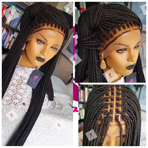 Knotless Box Braided Wig For Black Women Human Hair Wig Cornrow Wigs