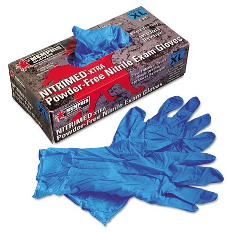 Nitri Med Disposable Nitrile Gloves Blue X Large 100 Box Round Eye Supply