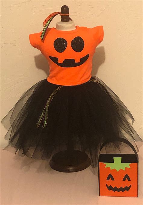 American Girl Doll Halloween Pumpkin Costume Jack O Lantern Etsy