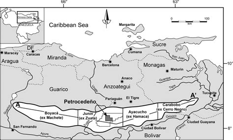 Location Map Of Venezuela With The Orinoco Heavy Oil Belt And The