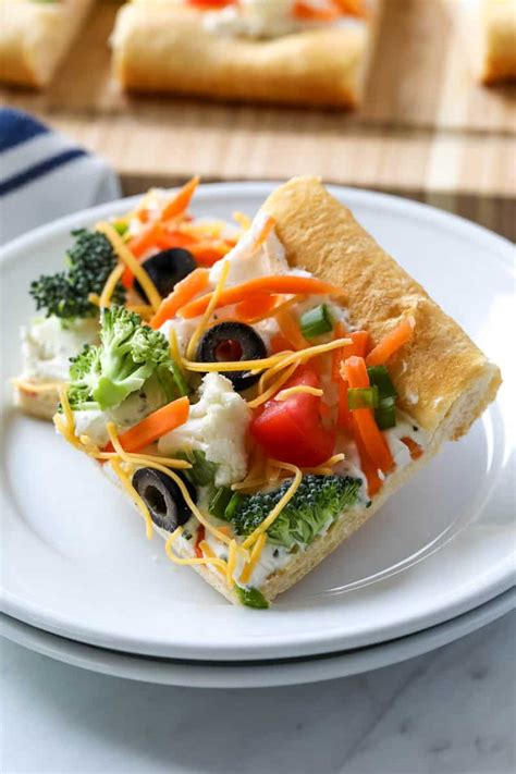 Easy Crescent Roll Veggie Pizza All Things Mamma