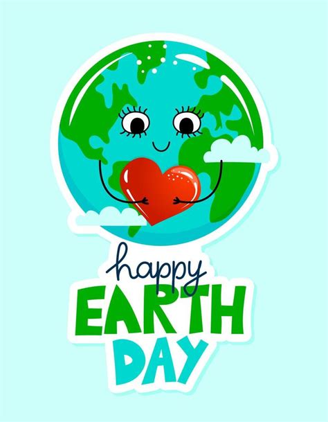 Feliz Día De La Tierra Dibujo Kawaii Del Planeta Tierra Con Pastel De