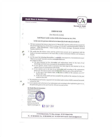 8 Tax Audit Report Templates Pdf