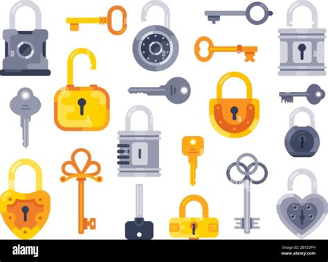 Lock With Keys Golden Key Access Padlock And Closed Safe Padlocks