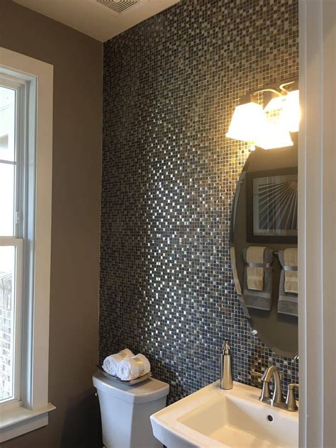Finally, you can use a mosaic bathroom tile for creating different patterns and pictures on the walls. Half Bath - Mosaic Wall | Bathroom renovations, Bathrooms ...