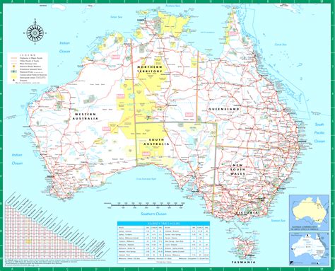 Australia Road Map Road Map Of Australia Australian Road Map