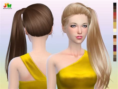 Butterflysims Side Ponytail Hair 164 ~ Sims 4 Hairs