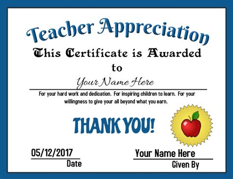 Best Teacher Certificate Free Printable