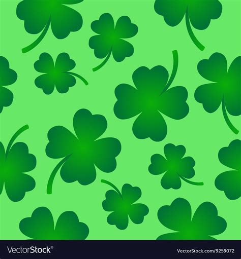 Four Leaf Clover Pattern On Green Royalty Free Vector Image