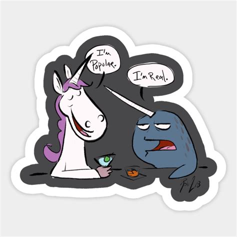 Unicorn Vs Narwhal Unicorn Sticker Teepublic