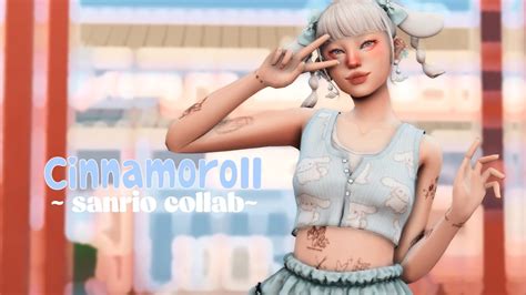 Sanrio Collab Cinnamoroll 🤍 The Sims 4 Cas Group Collab 🖤 Youtube