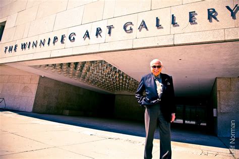 June 2012. Architect Gus da Roza at the entrance to the Winnipeg Art ...