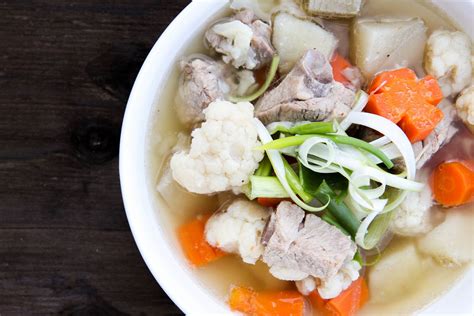 Vietnamese Pork Spare Rib Soup With Potatoes Carrots And Cauliflower