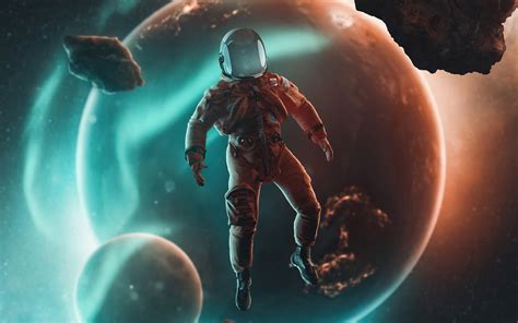 Astronaut Falling In Space Wallpaper
