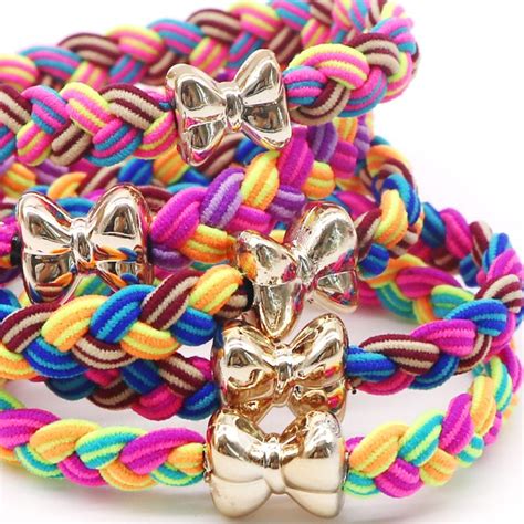 Braiding hair is easy to do but can be tricky to learn. Brightly Colored Braided Elastic Hair Ties (Set of 5 ...