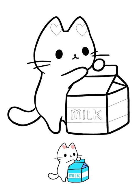Cute Anime Cat Coloring Pages