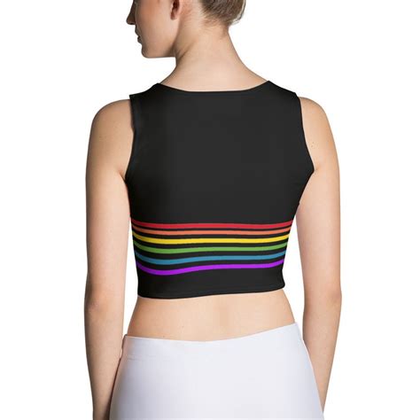 Rainbow Stripe Pride Crop Top Gay Pride Shirt Gay Shirt Lgbt Etsy
