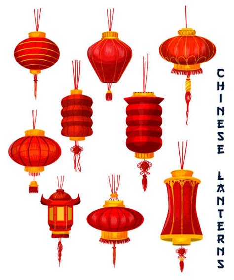 Chinesische Laternen Illustrationen Und Vektorgrafiken Istock