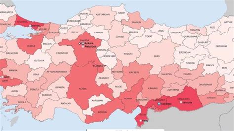 Türkiye de Suriyelilerin şehirlere göre dağılımı BM nin yayınladığı