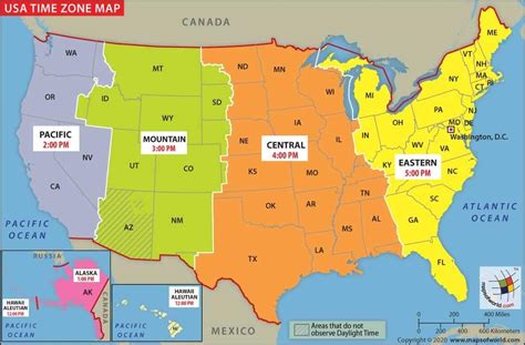 Us Time Zone Map 36 W X 2675 H Office Products