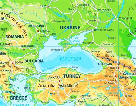 Black Sea Physical Map Ontheworldmap Com