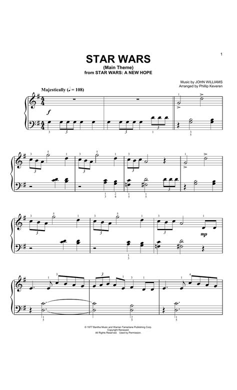 Star Wars Theme Song Piano Sheet Music The Imperial March Vaders
