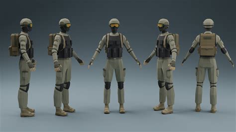 Artstation Low Poly Soldier