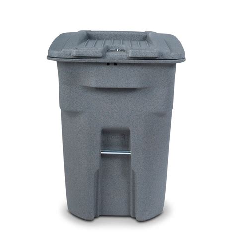 Toter 96 Gallons Graystone Plastic Commercial Wheeled Trash Can With