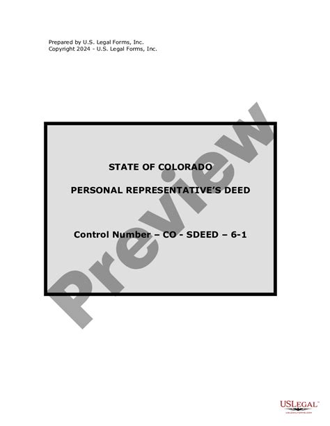 Colorado Warranty Deed For Personal Representative Personal