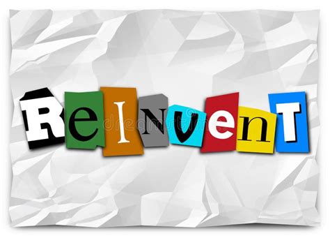 Reinvent Word Cut Out Letters Redo Refresh Rethink Stock Illustration