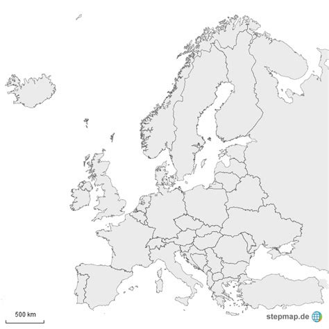 Stepmap Europa Blanko Landkarte F R Europa