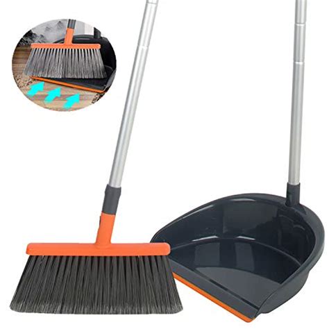 Broom And Dustpan Set Dust Pan Cleans Broom Combo With 4015″ Handle