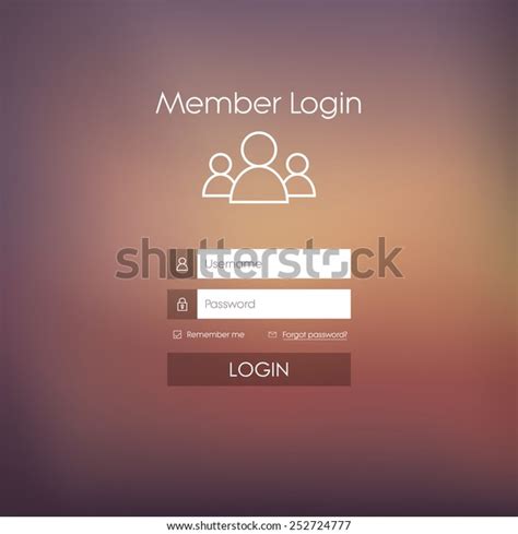 Login Form Menu Simple Line Icons Stock Vector Royalty Free 252724777