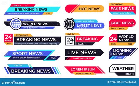 Breaking News Banner Broadcasting Screen Bars Television Banners And