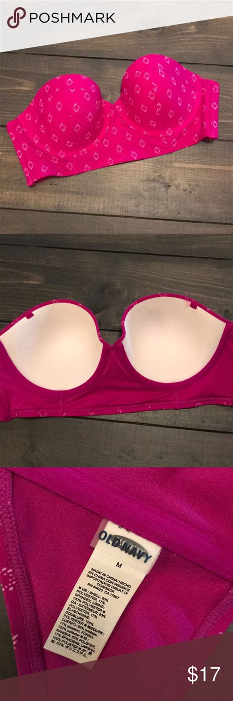 nwot old navy magenta bikini top bikini tops bikinis strapless bikini top