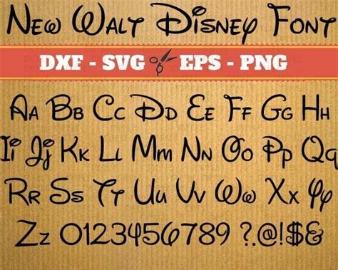 Walt Disney Font Svg Files Download Svg Dxf Eps Png Etsy Disney