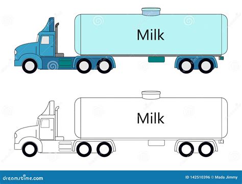 Milk Truck Transportation Illustration Stock Illustration