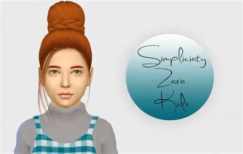 Simiracle Simpliciaty`s Zara Hair Retextured Kids Version Sims 4 Hairs