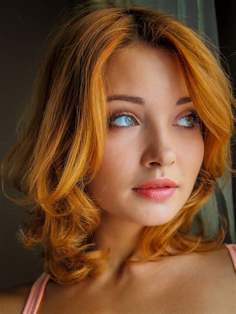 women model redhead long hair face looking away valeria kika ukrainian women ukrainian