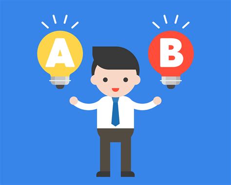 Businessman Stand Between Light Bulb Idea Decision Making Choice