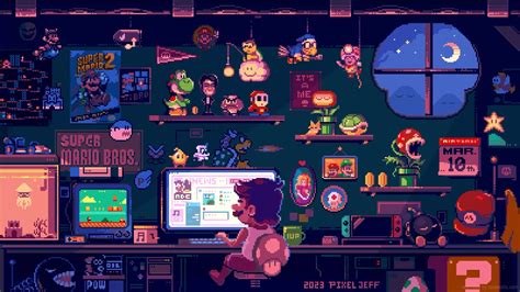 Chill Mario Pixel Live Wallpaper Moewalls