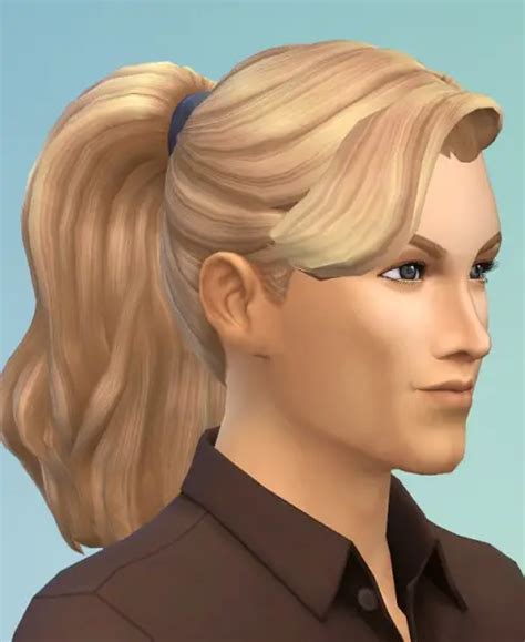 Sims 4 Cc Hair Ponytail Maxis Match Bangs Dayhon
