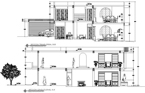 Section Detail Of Bungalow Drawing In Dwg AutoCAD File Longitudinal