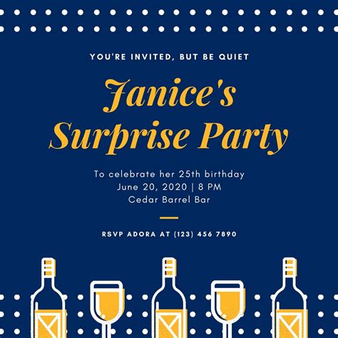 Free Custom Printable Surprise Party Invitation Templates Canva